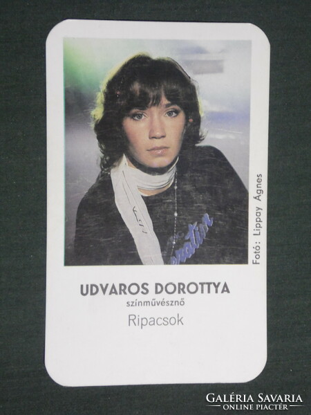 Card calendar, motion picture cinema, courtly actress Dorottya, 1982, (2)