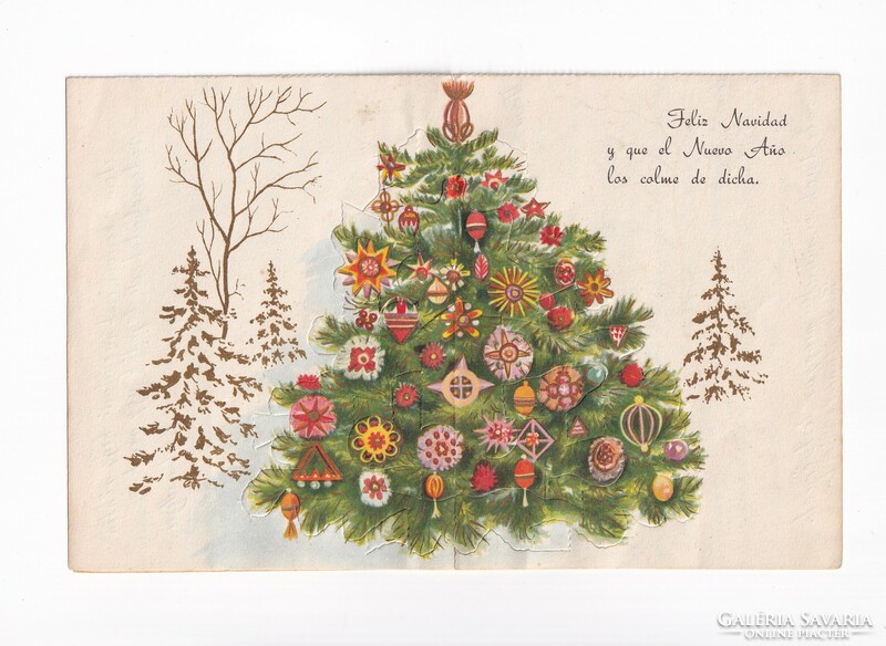 K:153 Karácsonyi gyönyörű térbeli széinyitható boríték képeslap