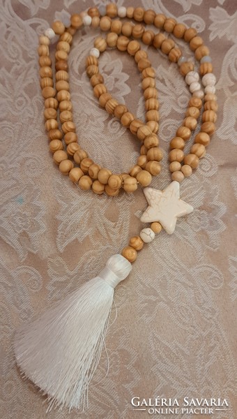 Handmade oriental necklace, Nepalese mala, prayer beads 3 (l4283)
