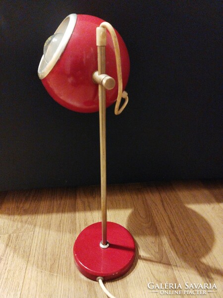 Retro.Mid century asztali  piros gömb lámpa. Ritkább.