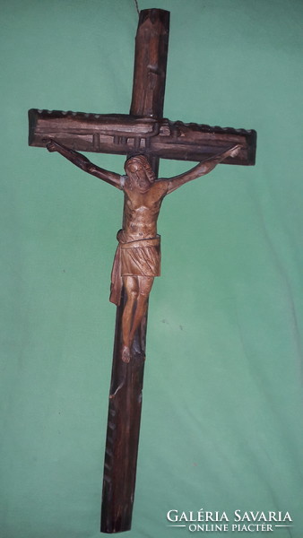 Antique hand-carved wooden wall crucifix cross corpus 48x20 cm corpus of Jesus 20 -cm according to the pictures