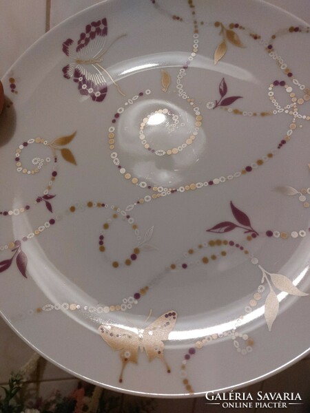 Arany, lila kerámia tányér