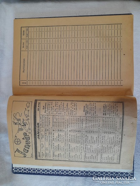1937 évi naptár újrakötve