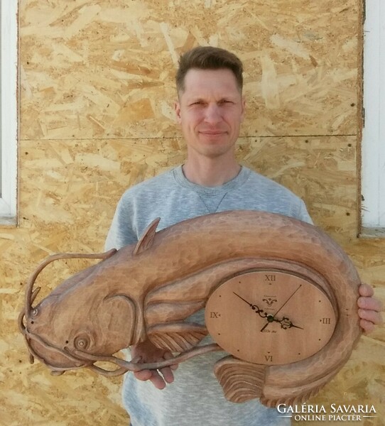 Carp clock carp fishing rod fishing gift fish clock fish wooden fish fishing product catfish clock wooden clock clock