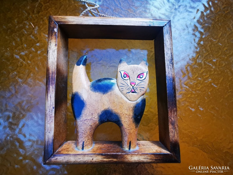 Wooden cat image