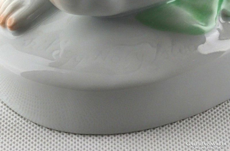 1D728 Herendi porcelán akt fésülködő nő 24.5 cm