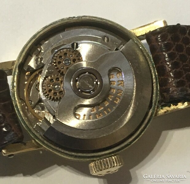 Női ETERNA- MATIC 80 mikron vastagon aranyozott automata óra jelzett koronával