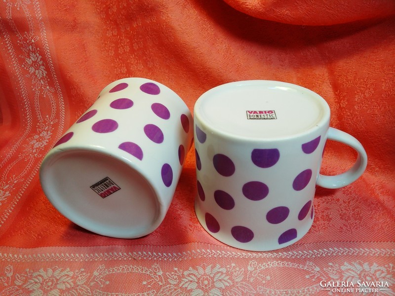 Purple polka dot porcelain cup, mug