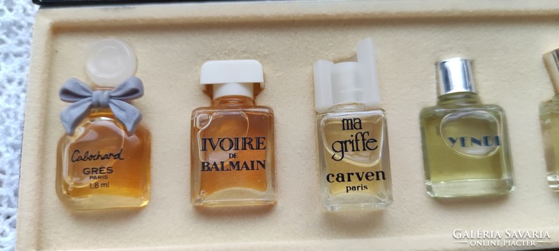 Francia parfümök, díszdobozban, ritka Vintage Parfümök, miniatűr 1960-as évek
