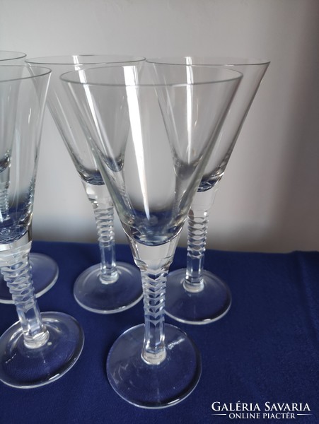 5 modern polished crystal champagne glasses