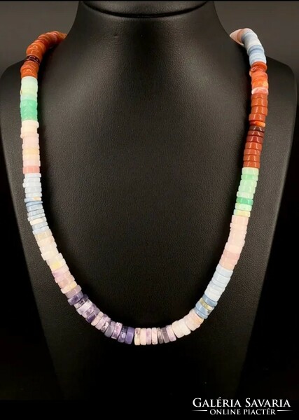 Extra multi opal gemstone necklace, new with 925 sterling silver clasp