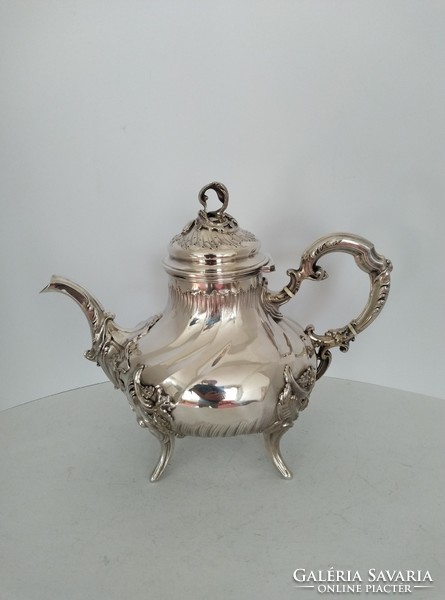 Silver baroque teapot