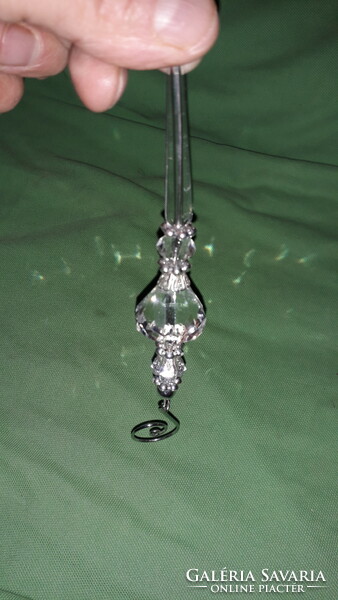 Beautiful old crystal glass pendant for a chandelier or even as a Christmas decoration, 16 cm according to the pictures