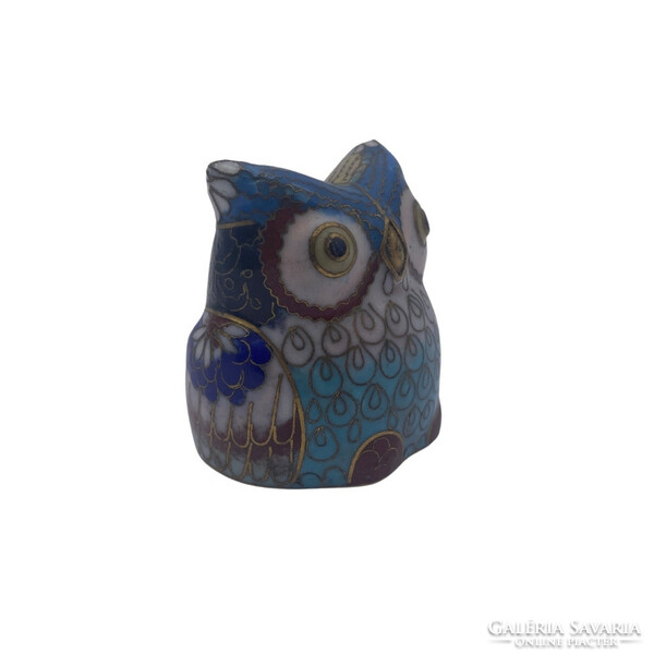 Compartment enameled owl figure 5 cm m00660