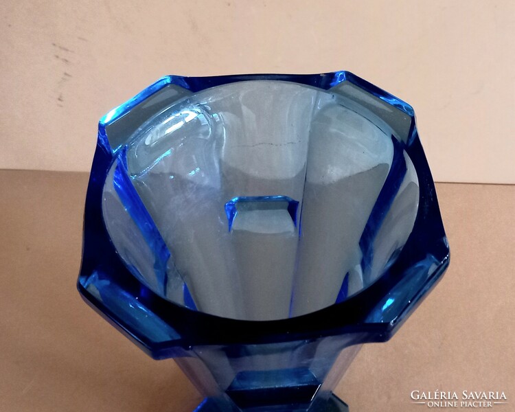 French art deco blue glass vase negotiable