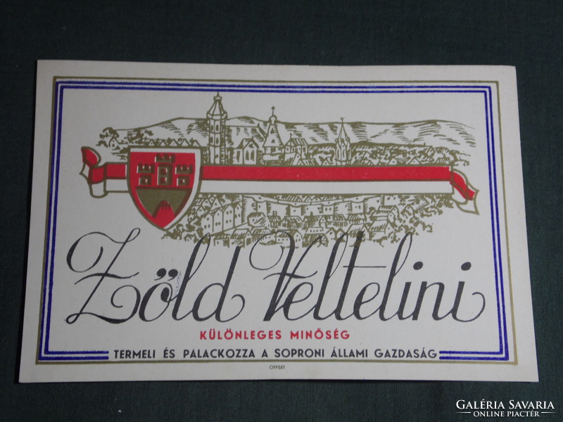 Wine label, Sopron, winery, wine farm, Sopron green Veltelini wine