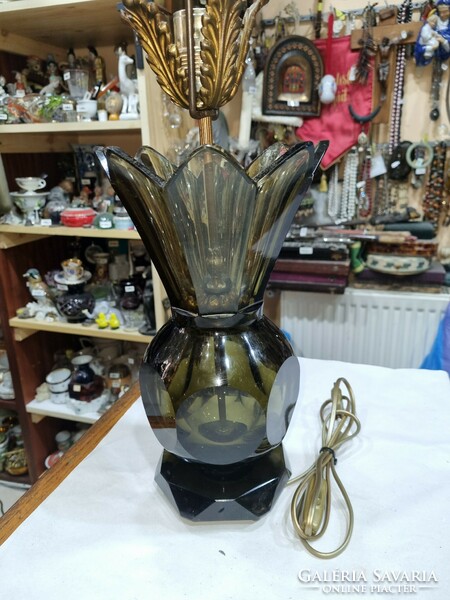 Old peeled crystal table lamp