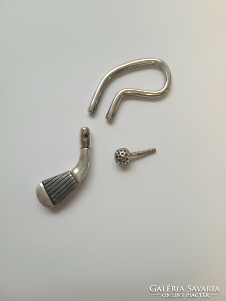 Solid silver golf pattern keychain!
