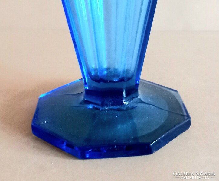 French art deco blue glass vase negotiable