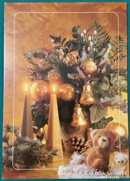 Modern karácsonyi macis postatiszta képeslap
