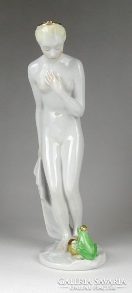 1K222 Régi Herendi porcelán hercegnő és a békakirály 27.5 cm