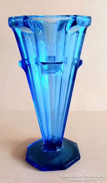 French art deco blue glass vase negotiable