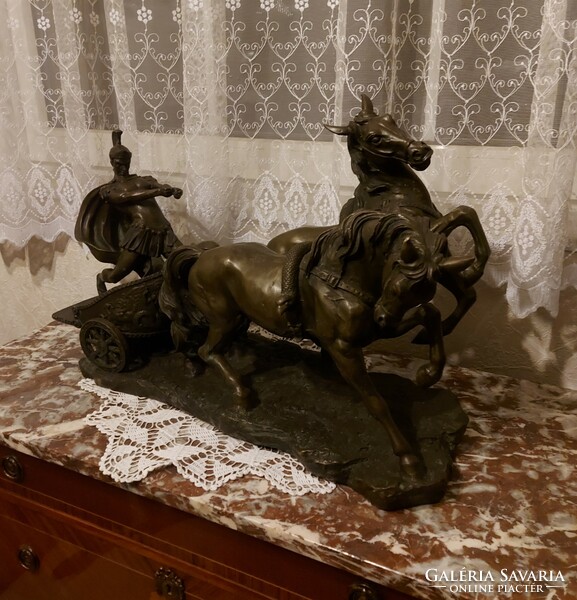 Antique bronze huge equestrian statue! Roman warrior!