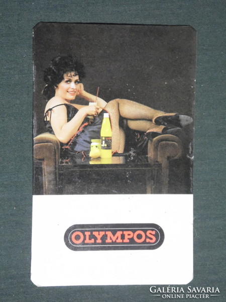 Kártyanaptár,Olympos citromlé,Délker vállalat,erotikus női modell, 1982 ,   (2)
