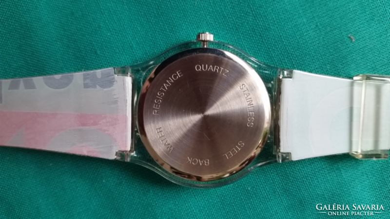 Collector's item!! Pannon gsm relic! Old advertising battery-operated quartz watch with plastic strap