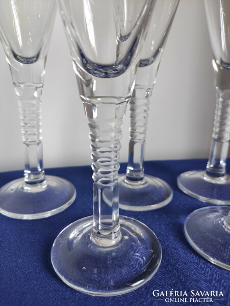 5 db modern csiszolt kristály pezsgős pohár