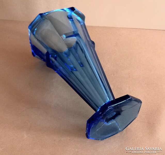 French art deco blue glass vase negotiable