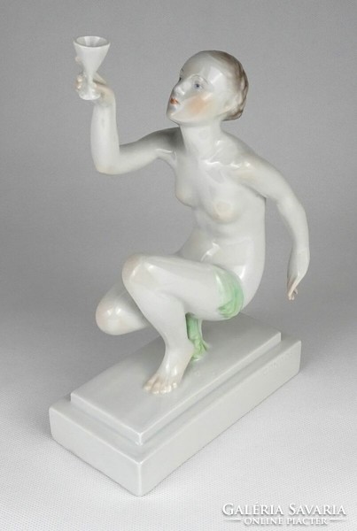 1N570 old flawless Herend porcelain kneeling Olympian 23 cm