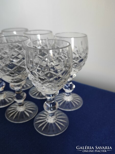 6 Polished crystal brandy glasses