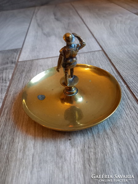 Beautiful antique copper figural ring holder bowl (7.5x11.5 cm)