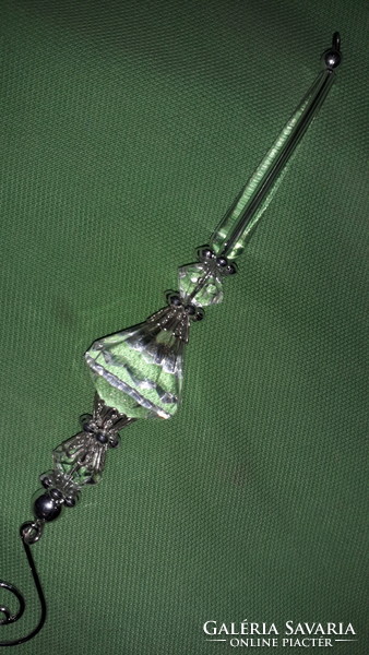 Beautiful old crystal glass pendant for a chandelier or even as a Christmas decoration, 16 cm according to the pictures