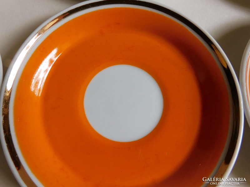 Hollóházi retro narancssárga kávéskészlet - 60-as évek