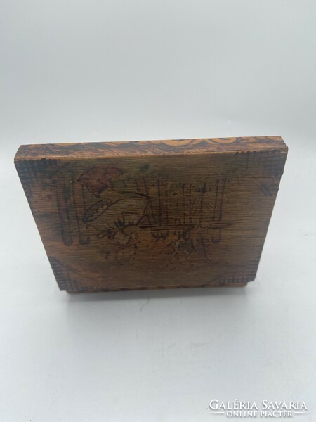 Old painted folk wooden box
