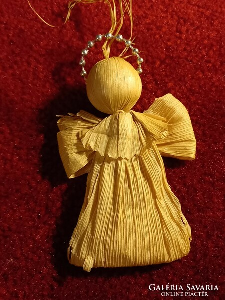 Old Christmas tree ornament straw angel