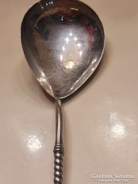 Antique silver Soviet spoon with twisted end