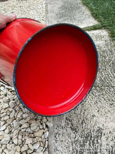 Approx. 8-10 Liter red enamel bucket nostalgia piece, rustic decoration