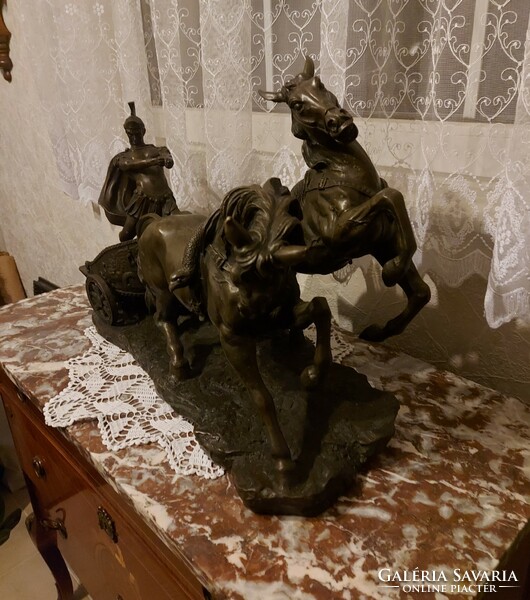 Antique bronze huge equestrian statue! Roman warrior!