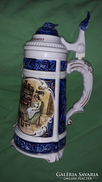 Meseszép UNTERWEISBACH -barokk jelenetes végig porcelán kézzel festett dísz korsó 29cm képek szerint