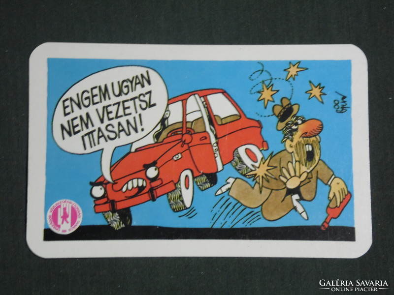 Card calendar, traffic safety council, graphic, humorous, 1982, (2)