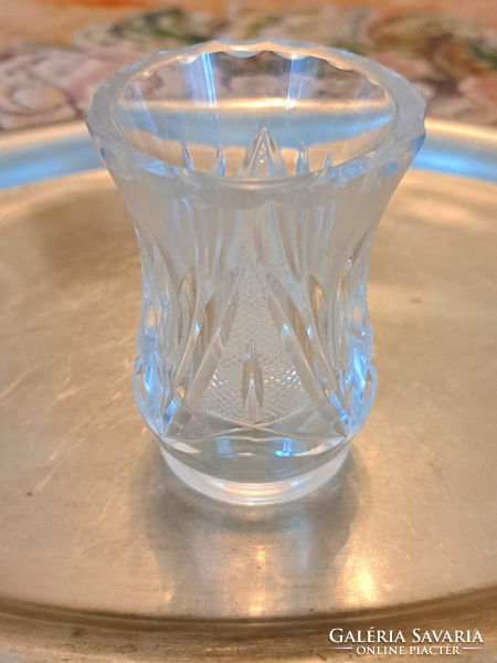 Régi kis méretű ibolya váza, kristály kis váza 2db