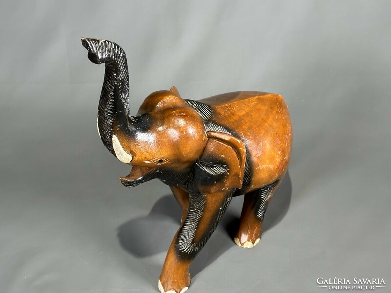 Large wooden elephant statue