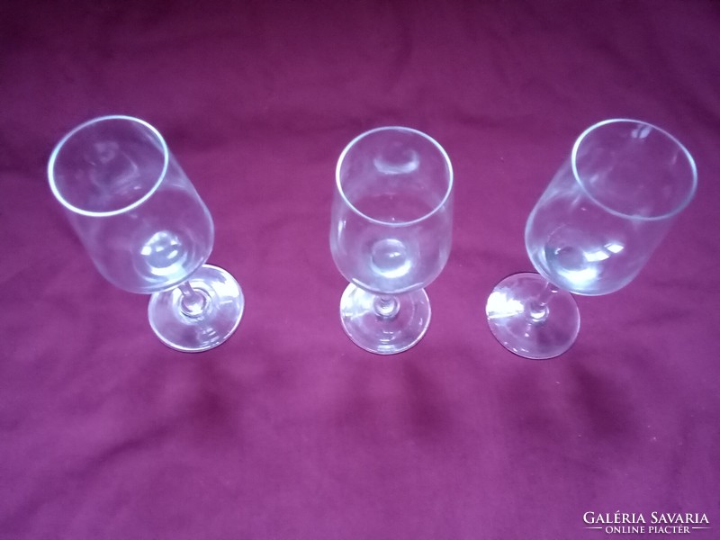 Retro old glass stemmed glass - liquor liqueur short drink alcohol glass set - 3 pcs