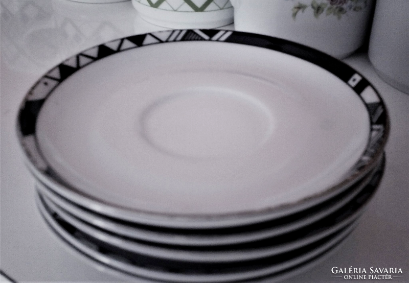 Alföldi  art deco porcelán alátét tányér, 5 db
