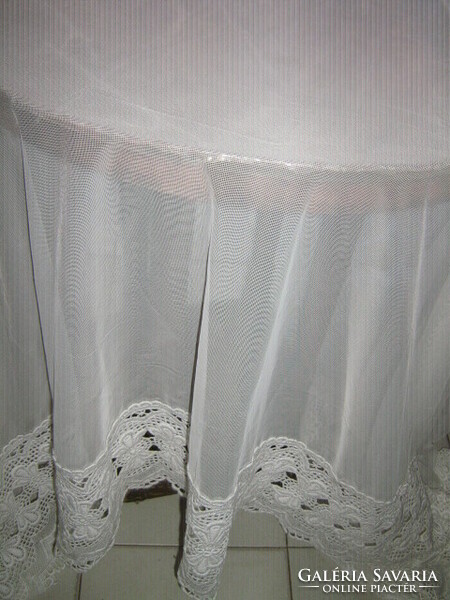Csodaszép vintage fehér széles csipkés függöny