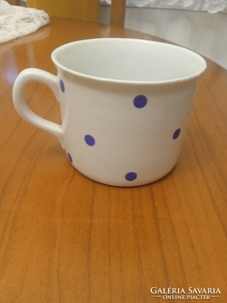 Zsolnay blue polka dot mug