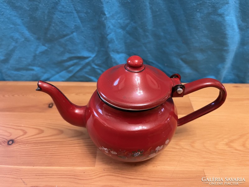 Retro red enamel coffee pot